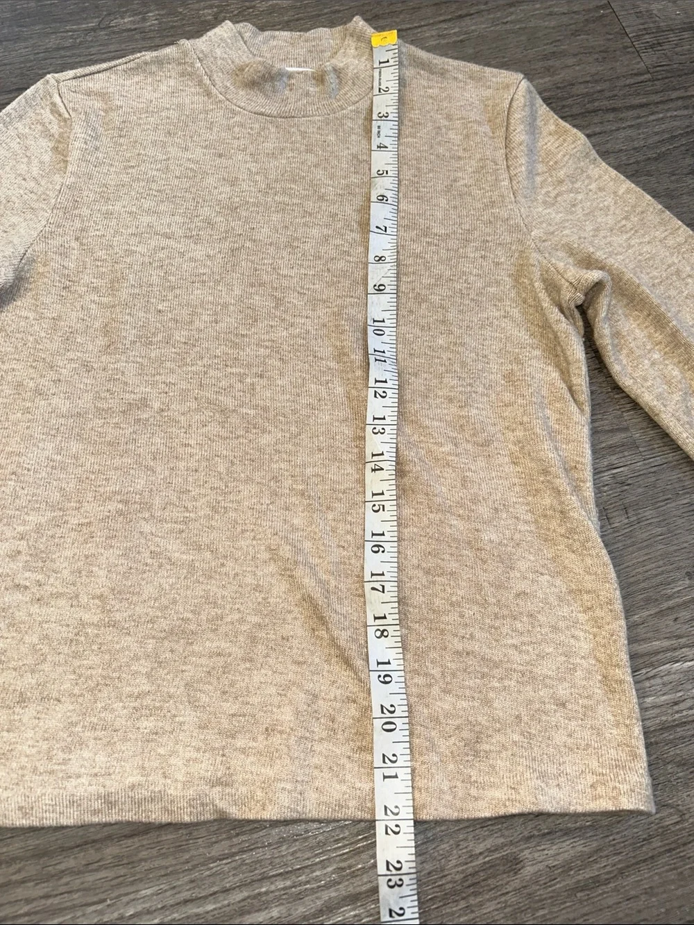 Vince Fine Knit Mock Neck Sweater Oatmeal Beige Long Sleeve Medium - Picture 8 of 8